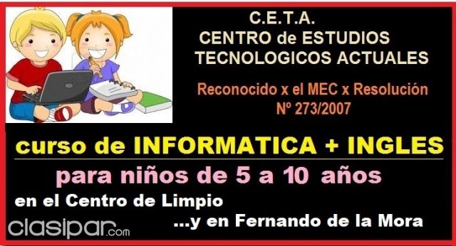 Informática / computación - _______INFORMÁTICA + INGLES PARA NIÑOS DE 5 A 10 AÑOS !!!