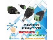 10 FICHAS P4 P/ FUENTE CCTV