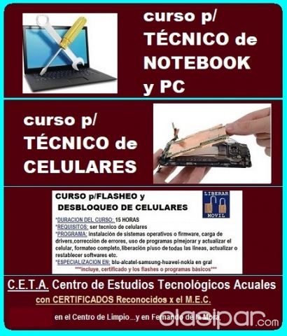 Computadoras - Notebooks - notebook/pc....acá tienes el curso p/tecnico en mantenimiento y reparación