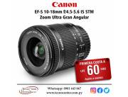 Lente Canon EF-S 10-18mm. Adquirila en cuotas!