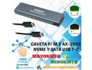 GAVETA P/ M.2 SATA Y NVME AX-205S USB TIPO C