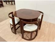 JUEGO COMEDOR ALASKA 4 SILLAS MADERA MINIMALISTA