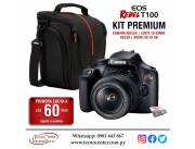 Cámara Canon EOS T100 Kit Premium. Adquirila en cuotas!