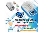 CARGADOR UNIVERSAL LUO C/ USB Y LCD