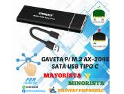 GAVETA P/ M.2 SATA AX-204S USB 3.0