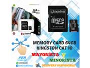 MEMORY CARD KINGSTON CAT.10 DE 64GB