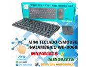 COMBO MINI TECLADO C/ MOUSE INALAMBRICO WB-8068