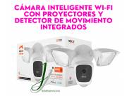 Cámara inteligente Wi-Fi con proyectores y detector de movimiento integrados