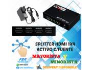 SPLITTER HDMI ACTIVO 1X4 C/FUENTE