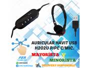 AURICULAR HAVIT H202U USB P/PC C/MIC.