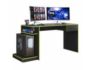 Mesa escritorio gamer negro con verde (4242)