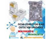 FICHA CONECTOR RJ45 CAT5E 100 UNIDADES