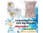 FICHA CONECTOR RJ45 CAT6 100 UNIDADES