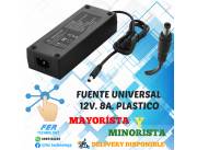 FUENTE UNIVERSAL PLÁSTICO 12V 8A