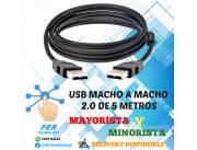 CABLE USB 2.0 MACHO A USB MACHO 5 MTS