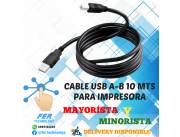 CABLE USB A-B PARA IMPRESORA 10 MTS