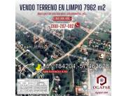 Terreno en limpio 7962 m2 Colonia Juan de Saloazar 1 manzana (4 calles )