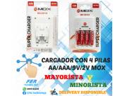 CARGADOR P/ PILA CON 4 PILAS MOX MO-CB734