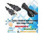 CABLE POWER 10A P/FUENTE AMERICANO