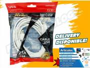 CABLE USB TIPO C 3 MTS 2.1A KEIBO KB-1107