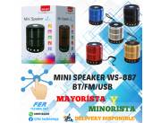 MINI SPEAKER WS-887 BT/FM/USB