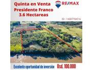 En venta 3 hectáreas por Presidente Franco