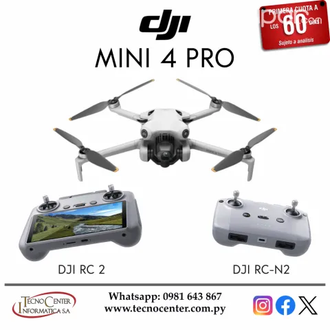 Drone DJI Mini 4 Pro. Adquirilo en cuotas en la opción DJI RC-N2 o con DJI  RC 2 #2298925