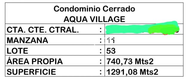 Terrenos - AQUA VILLAGE – SANBER: 740 M2, TERRENO S/ LAGUNA, MARAVILLOSO!! – 200.000 USD