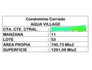 AQUA VILLAGE – SANBER: 740 M2, TERRENO S/ LAGUNA, MARAVILLOSO!! – 200.000 USD
