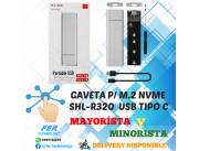 GAVETA P/ M.2 NVME SHL-R320 USB TIPO C