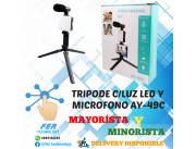 TRIPODE C/ LUZ LED Y MICROFONO AY-49C