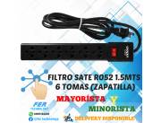 FILTRO SATE A-R052 1.5MTS CON 6 TOMAS (ZAPATILLA)