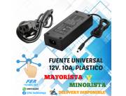 FUENTE UNIVERSAL PLASTICO 12V 10A