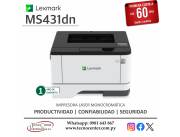 Impresora Láser Monocromática Lexmark MS431dn. Adquirila en cuotas!