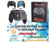 CONTROL GATILLO GAMER QUANTA CON COOLER PARA CELULAR KBMTC20