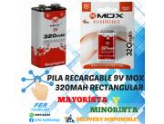 PILA RECARGABLE MOX 9V RECTANGULAR