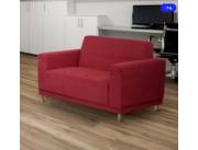 SOFA CONFORT NOGAL COLOR BORDO 2 Y 3 LUGARES