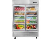 JINSONG 54 Commercial Display Refrigerator with 2 Glass Door, 2 Section Stainless Steel R