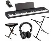 Korg B2 88-Key Digital Piano, Black Bundle with Bench, Stand and H&A Studio Headphones