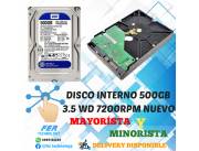 DISCO INTERNO 3.5 WD 500GB 7200 RPM NUEVO