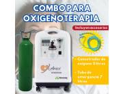 combo de oxigeno terapia inlcuye concnetrador de oxigeno 5 litros y un tubo de oxigeno 7 l