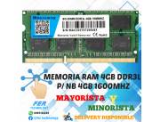 MEMORIA RAM PARA NOTEBOOK 4GB DDR3L/1600MHZ MACROWAY