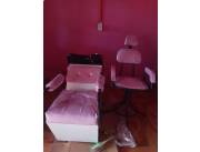 Combo *ROSA* Silla Con Cabezal + Lavacabezas Ducha Incluida