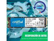 RECUPERACIÓN DE DATOS HD SSD M.2 PCIE 500GB CRUCIAL P1 3D NAND NVME CT500P1SSD8