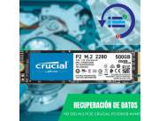 RECUPERACIÓN DE DATOS HD SSD M.2 PCIE 500GB CRUCIAL P2 2280 3D NVME CT500P2SSD8 2300/940