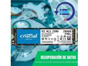 RECUPERACIÓN DE DATOS HDD SSD 250GB CRUCIAL P2 M.2 MVME