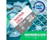 RECUPERACIÓN DE DATOS MEM SD 32GB SANDISK CLASE 10