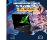 MANTENIMIENTO DE NOTEBOOK ACER CE 34-C7BT/N4000