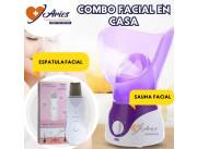 combo facial en casa espatula facial y sauna facial