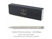 ✍️ Bolígrafo Parker Premium Folio AceroInox Personalizado a Láser!!!